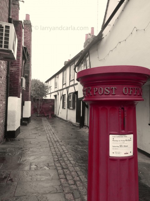 trip to England - red post box