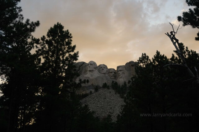 Mount Rushmore at sunset