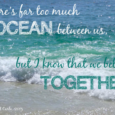 Larry and Carla long-distance LDR quote - There is far too much ocean between us