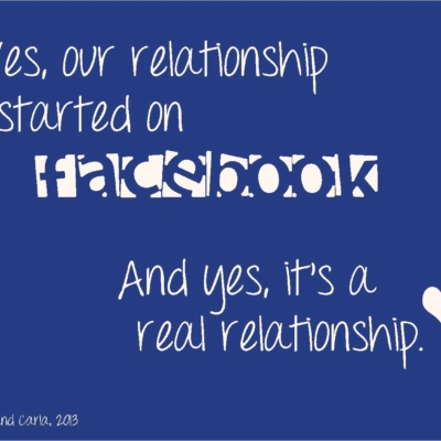Larry and Carla long-distance LDR quote - Our relationship started on Facebook