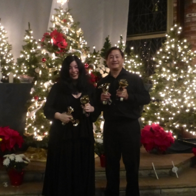 Handbell duo Larry and Carla - Christmas Eve service in California
