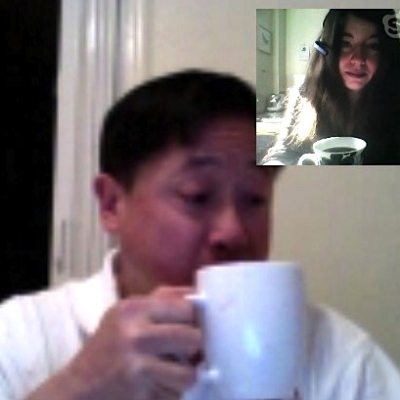 LDR - drinking coffee together on Skype