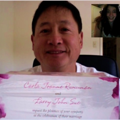 Larry and Carla LDR - Wedding invitations on Skype!