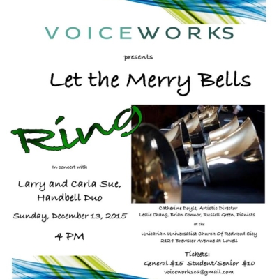 Handbell concert with VoiceWorks Larry and Carla poster