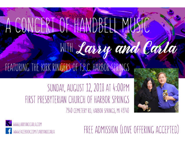 Handbell Concert poster in purple