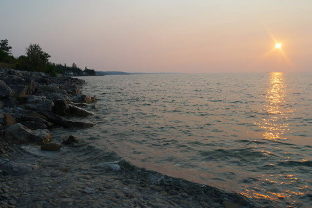 Lake Michigan sunset at Bay View
