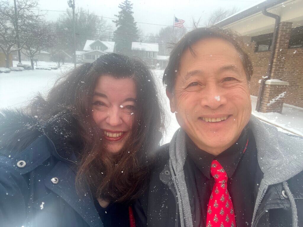 Hudsonville Library in the snow