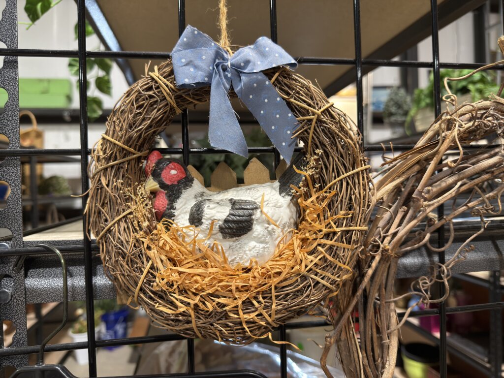 vintage chicken wreath